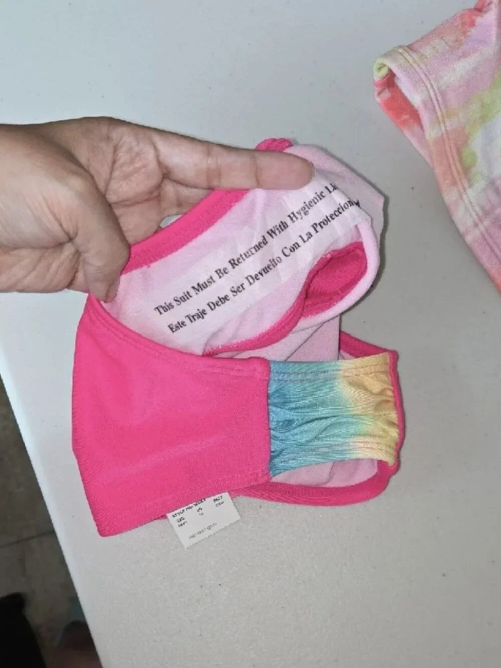 Girls Neon Pink Tie-Dye Swim Suit Set